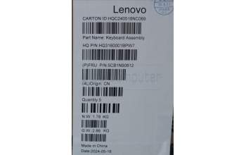 Lenovo 5CB1N90812 C-Cover with keyboard, UK English, Luna Grey, UK
