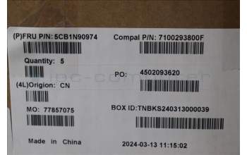 Lenovo 5CB1N90974 C-Cover with keyboard, Hebrew, Cloud Grey, Backlight, Fingerprint, US