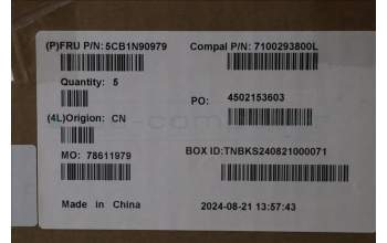 Lenovo 5CB1N90979 C-Cover with keyboard, Spanish, Cloud Grey, Backlight, Fingerprint, UK