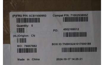 Lenovo 5CB1N90993 C-Cover with keyboard, Bulgarian, Cloud Grey, Backlight, Fingerprint, UK