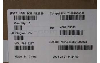 Lenovo 5CB1N92829 C-Cover with keyboard, German, Cloud Grey, Non-Backlight, Fingerprint, UK