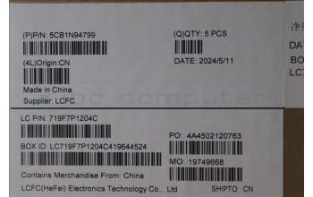 Lenovo 5CB1N94799 C-Cover with keyboard, Italian, Arctic Grey, Backlight, UK