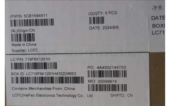 Lenovo 5CB1N94911 C-Cover with keyboard, Arabic, Arctic Grey, US