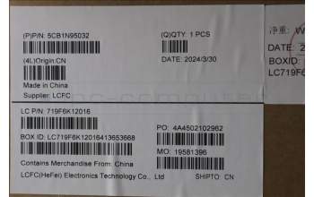 Lenovo 5CB1N95032 C-Cover with keyboard, Belgian, Arctic Grey, UK