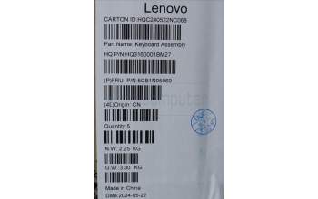 Lenovo 5CB1N95069 C-Cover with keyboard,Portuguese,Luna Grey,Fingerprint