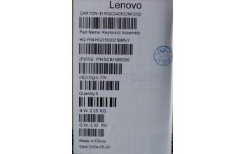 Lenovo 5CB1N95096 C-Cover with keyboard, Italian, Cosmic Blue, Fingerprint, UK