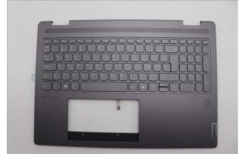 Lenovo 5CB1N95140 C-Cover with keyboard, Nordic, Storm Grey, FingerPrint, UK