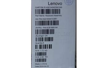 Lenovo 5CB1N95144 C-Cover with keyboard, Spanish, Storm Grey, FingerPrint, UK