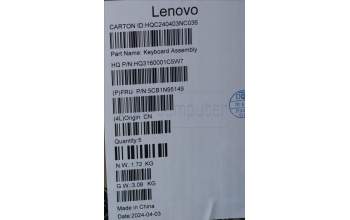 Lenovo 5CB1N95149 COVER UpperCaseASM UKE H83DL FP SG