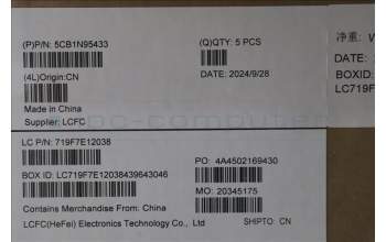 Lenovo 5CB1N95433 C-Cover with keyboard, Belgian, Arctic Grey, Non-Backlight, UK