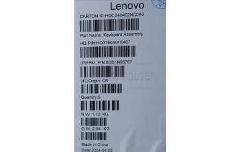 Lenovo 5CB1N95767 C-Cover with keyboard, Nordic, Storm Grey, FingerPrint, UK