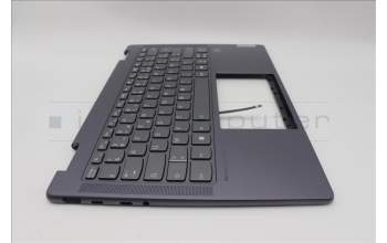 Lenovo 5CB1N95784 C-Cover with keyboard, French, Storm Grey, FingerPrint, US