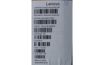 Lenovo 5CB1N96845 C-Cover with keyboard, French, Storm Grey, Non-Fingerprint, US