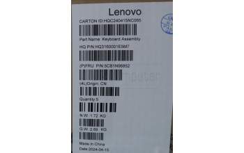 Lenovo 5CB1N96852 C-Cover with keyboard, Italian, Arctic Grey, FingerPrint, UK