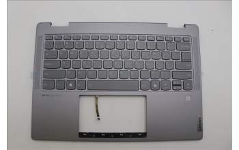 Lenovo 5CB1N96869 C-Cover with keyboard, US English Euro, Arctic Grey, FingerPrint, US