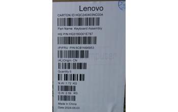 Lenovo 5CB1N96953 C-Cover with keyboard, French, Arctic Grey, Non-FingerPrint, US