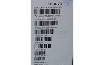 Lenovo 5CB1P00298 C-Cover with keyboard, US English Euro, Tidal Teal, Non-FingerPrint, US