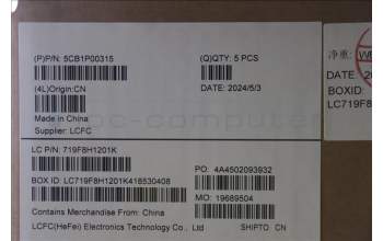 Lenovo 5CB1P00315 C-Cover with keyboard, English, Luna Grey, US