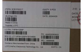 Lenovo 5CB1P00317 C-Cover with keyboard, French, Luna Grey, US