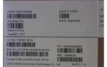 Lenovo 5CB1P00340 C-Cover with keyboard, USA English, Luna Grey, US