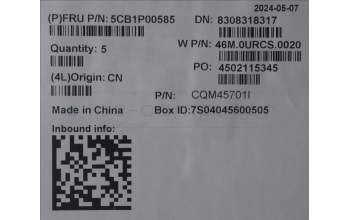 Lenovo 5CB1P00585 C-Cover with keyboard, Slovenian, Luna Grey, Backlight, UK