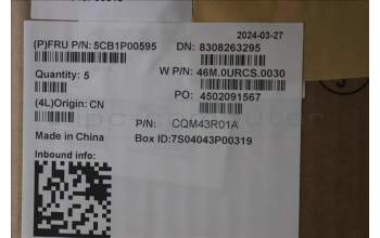 Lenovo 5CB1P00595 C-Cover with keyboard, Spanish, Luna Grey, Backlight, UK