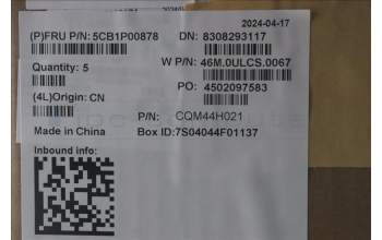 Lenovo 5CB1P00878 C-Cover with keyboard,English,Arctic Grey,Backlight