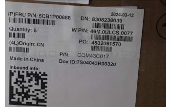 Lenovo 5CB1P00888 C-Cover with keyboard, Italian, Arctic Grey, Backlight, UK