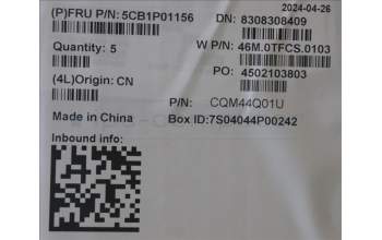 Lenovo 5CB1P01156 C-Cover with keyboard, French, Arctic Grey, Non-Backlight, US