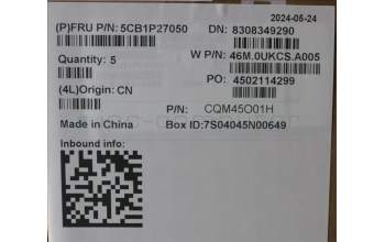 Lenovo 5CB1P27050 COVER Upper Case ASM_CZE/SLK W21MV AG BL