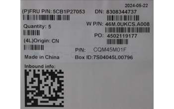 Lenovo 5CB1P27053 COVER Upper Case ASM_FRA W 21MV AG BL