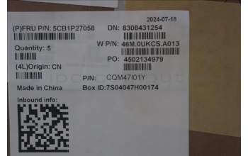 Lenovo 5CB1P27058 C-Cover with keyboard,Hebrew,Arctic Grey,Backlight