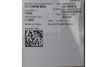 Lenovo 5CB1P31077 C-Cover with keyboard, US English Euro, Arctic Grey, US