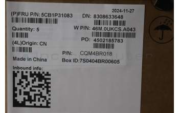 Lenovo 5CB1P31083 C-Cover with keyboard, German, Arctic Grey, UK