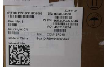 Lenovo 5CB1P31086 C-Cover with keyboard, Italian, Arctic Grey, UK