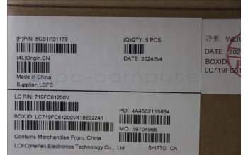 Lenovo 5CB1P31179 C-Cover with keyboard, Bulgarian, Storm Grey, w/Screw, UK