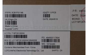 Lenovo 5CB1P31186 C-Cover with keyboard, French, Storm Grey, w/Screw, US