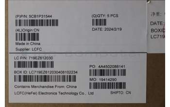 Lenovo 5CB1P31544 C-Cover with keyboard, Spanish, Arctic Grey, UK