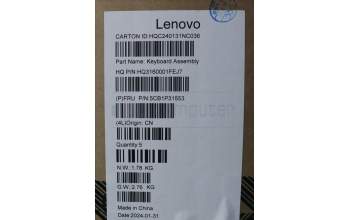 Lenovo 5CB1P31553 C-Cover with keyboard, Belgian, Arctic Grey, UK