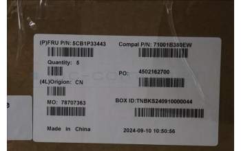 Lenovo 5CB1P33443 C-Cover with keyboard, US English Euro, Cloud Grey, Backlight, FingerPrint, US