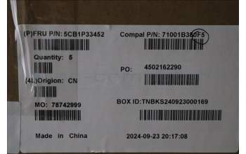 Lenovo 5CB1P33452 C-Cover with keyboard, Italian, Cloud Grey, Backlight, FingerPrint, UK