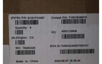 Lenovo 5CB1P33467 C-Cover with keyboard, Bulgarian, Cloud Grey, Backlight, FingerPrint, UK