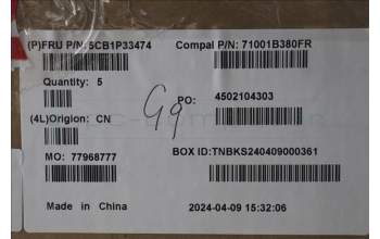 Lenovo 5CB1P33474 C-Cover with keyboard, US English Euro, Cloud Grey, Backlight, Non-Fingerprint, US