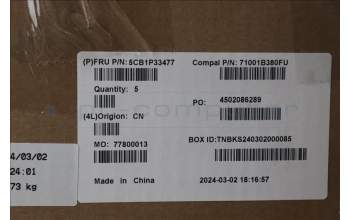 Lenovo 5CB1P33477 COVER UpperCase RUS C83DC NFP CG BLAI AL