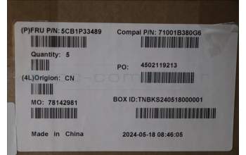 Lenovo 5CB1P33489 C-Cover with keyboard, Nordic, Cloud Grey, Backlight, Non-Fingerprint, UK