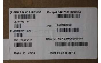 Lenovo 5CB1P33493 C-Cover with keyboard, Hungarian, Cloud Grey, Backlight, Non-FingerPrint, UK