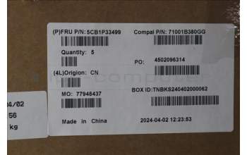 Lenovo 5CB1P33499 C-Cover with keyboard, Czech Slovakian, Cloud Grey, Backlight, Non-FingerPrint, UK