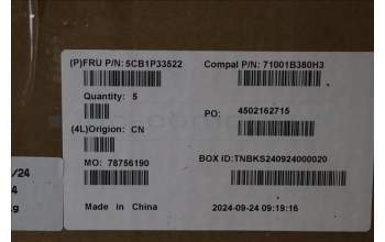 Lenovo 5CB1P33522 C-Cover with keyboard, German, Abyss Blue, Backlight, FingerPrint, UK