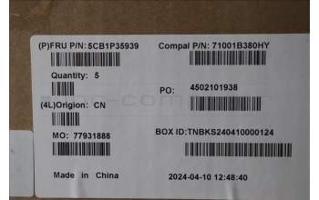 Lenovo 5CB1P35939 C-Cover with keyboard, German, Abyss Blue, Backlight, Non-Fingerprint, UK