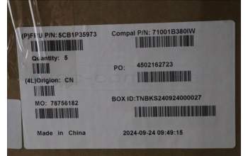 Lenovo 5CB1P35973 C-Cover with keyboard, Belgian, Cloud Grey, Non-Backlight, FingerPrint, UK